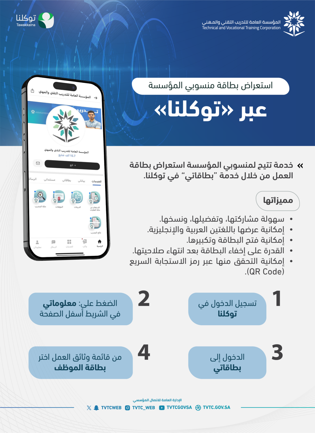 استعراض بطاقة منسوبي المؤسسة